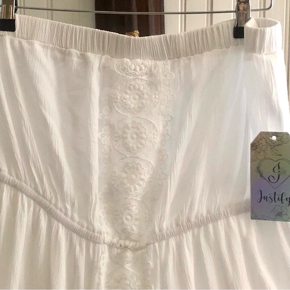 NEW! Boho Tiered White Maxi Sleeveless Tube Top Style Lace Dress XL - Picture 3 of 8